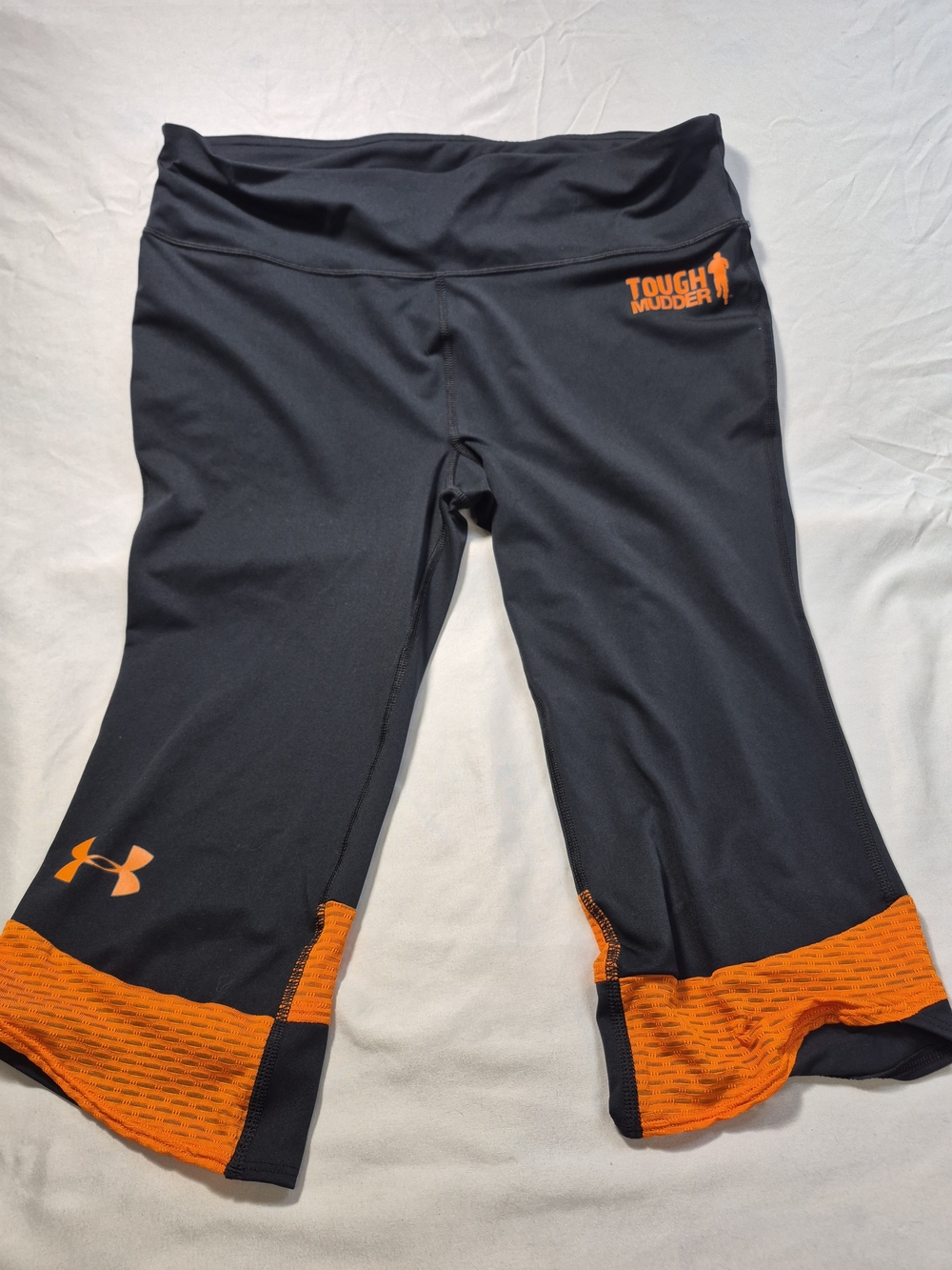 Under Armour Womens Black & Orange Athletic Capris - Tough Mudder